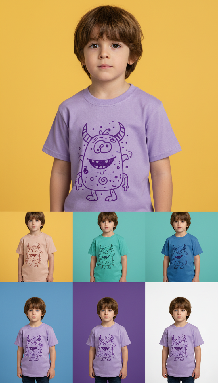 Purple Doodle Monster Tee