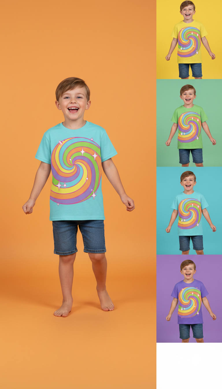 Aqua Rainbow Swirl T-Shirt