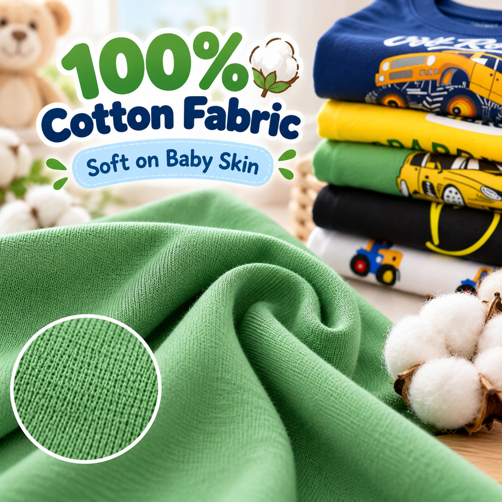 Cotton T-Shirt & Shorts 5-Piece Combo Set for Kids