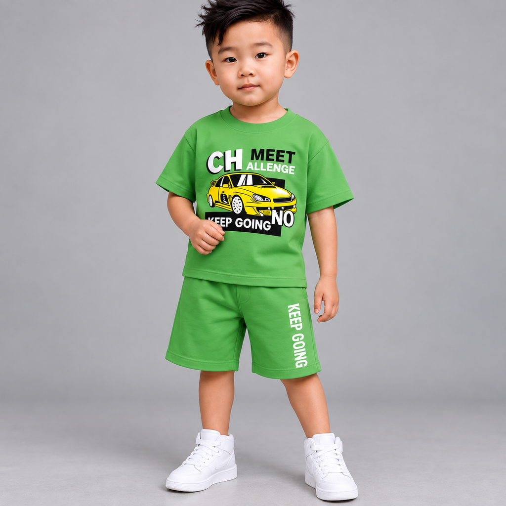 Cotton T-Shirt & Shorts 5-Piece Combo Set for Kids